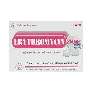 Erythromycin 250Mg (Hộp 10 vỉ x 10 viên)