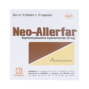 Neo-Allerfar 25Mg 10X10 Pharmedic (Hộp 10 Vỉ x 10 Viên)
