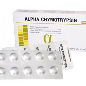 Alpha Chymotrypsin 4200IU Hậu Giang (Hộp 2 vỉ x 10 viên)