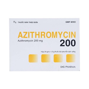 Azithromycin 200 Hậu Giang (Hộp 24 gói x 1,5 g)