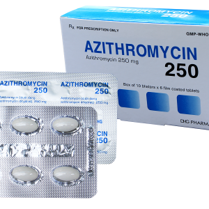 Azithromycin 250 Hậu Giang (Hộp 1 vỉ x 6 viên)